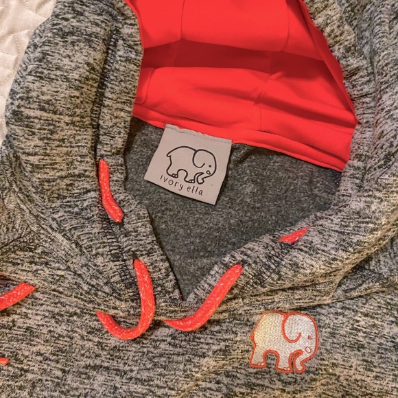 Ivory Ella pullover hoodie, fleece lined - heather grey (M) - Picture 5 of 7